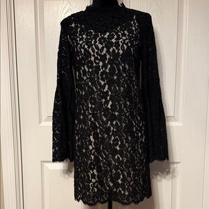 Endless Rose Black Lace Long Sleeve Dress